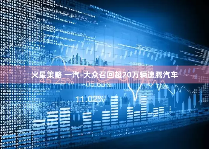 火星策略 一汽-大众召回超20万辆速腾汽车